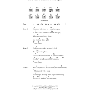 Everly Brothers Poor Jenny Musik Noten - Guitar Chords/Lyrics - 106739-0