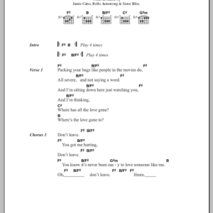 Faithless Don't Leave Musik Noten - Guitar Chords/Lyrics - 48769-0