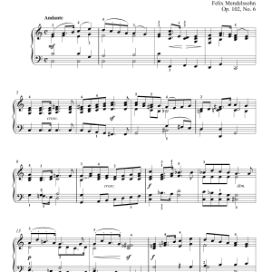 Felix Mendelssohn Song Without Words In C Major, Op. 102, No. 6 Musik Noten - Piano Solo - 155861-0