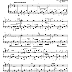 Felix Mendelssohn Song Without Words In F-Sharp Minor "Venetian Gondola Song," Op. 30, No. 6 Musik Noten - Piano Solo - 155864-0