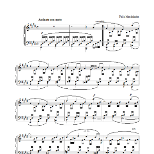 Felix Mendelssohn Sweet Rememberance Op.19, No.1 Musik Noten - Piano Solo - 28182-thumbnail
