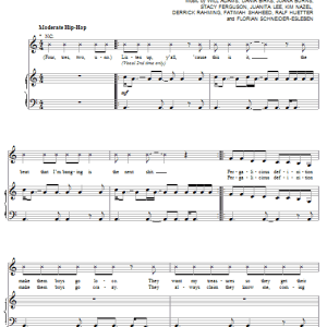 Fergie Fergalicious Musik Noten - Piano, Vocal & Guitar Chords - 62637-0