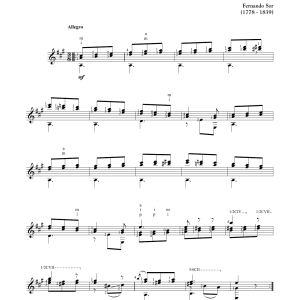 Fernando Sor Study Op. 6, No. 6 Musik Noten - Solo Guitar - 163531-0