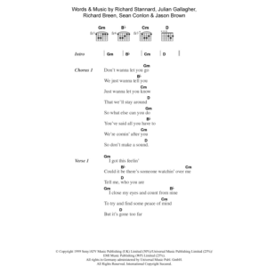 Five Don't Wanna Let You Go Musik Noten - Guitar Chords/Lyrics - 102168-0