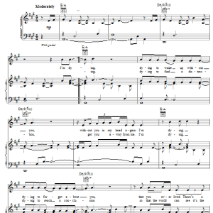 Five For Fighting Dying Musik Noten - Piano, Vocal & Guitar Chords - 30173-0