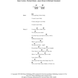 Five If Ya Gettin' Down Musik Noten - Guitar Chords/Lyrics - 103222-0