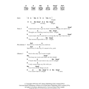 Five It's Alright Musik Noten - Guitar Chords/Lyrics - 103397-0