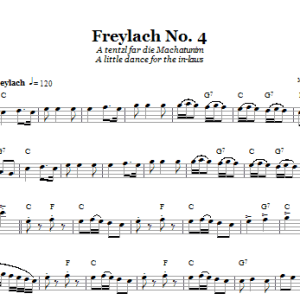 Folk Tune Freylach No. 4 (A Tentzl Far Die Machantunim (A Little Dance For The In-Laws)) Musik Noten - Lead Sheet / Fake Book - 66536-0