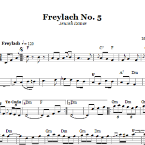 Folk Tune Freylach No. 5 (Jewish Dance) Musik Noten - Lead Sheet / Fake Book - 66537-0