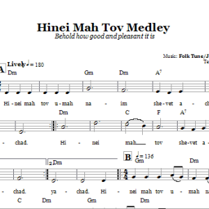 Folk Tune Hinei Mah Tov Medley (Behold How Good And Pleasant It Is) Musik Noten - Lead Sheet / Fake Book - 66581-0