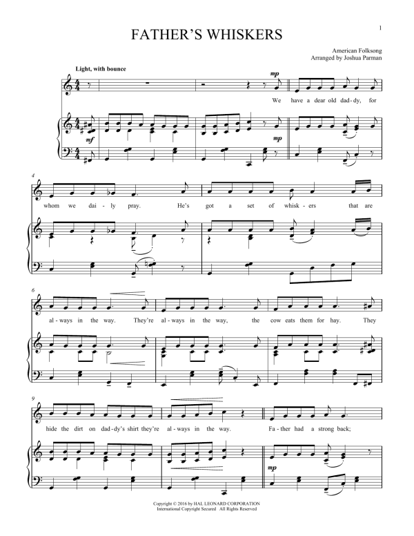 Folksong Father's Whiskers Musik Noten - Piano & Vocal - 177588-0