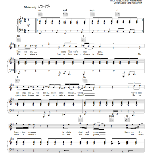 Foreigner Too Late Musik Noten - Piano, Vocal & Guitar Chords - 85927-0