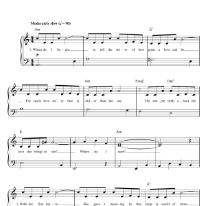 Francis Lai Where Do I Begin Musik Noten - Piano Solo - 15888-0