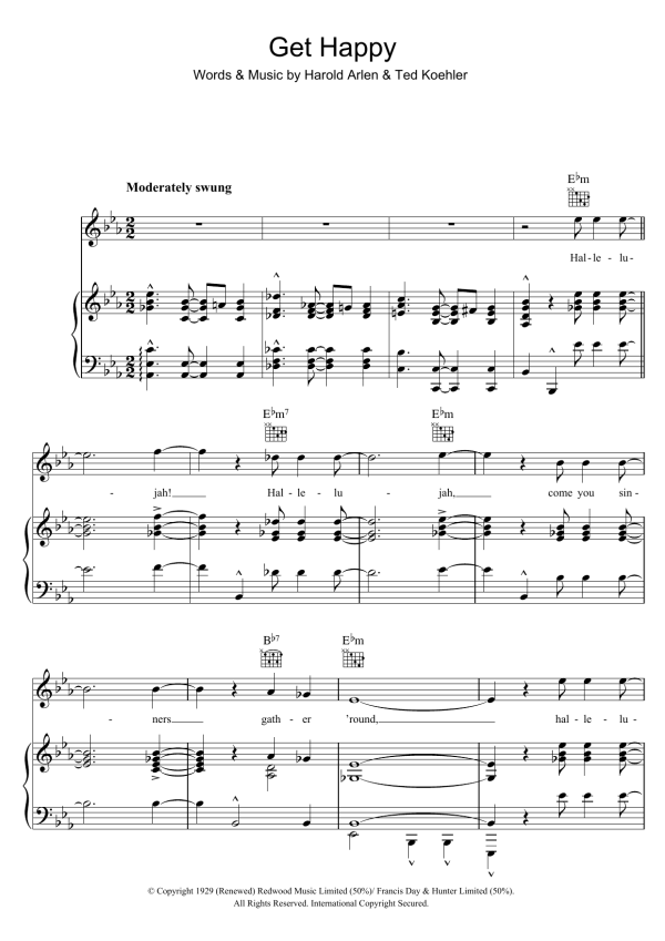 Frank Sinatra Get Happy Musik Noten - Piano, Vocal & Guitar Chords - 45173-0