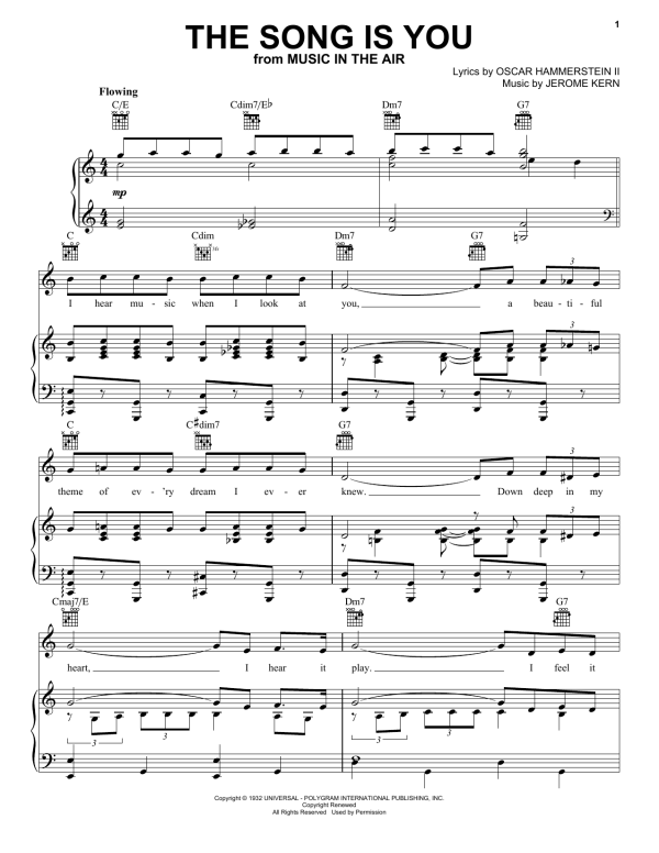 Frank Sinatra The Song Is You Musik Noten - Piano, Vocal & Guitar Chords - 31544-0