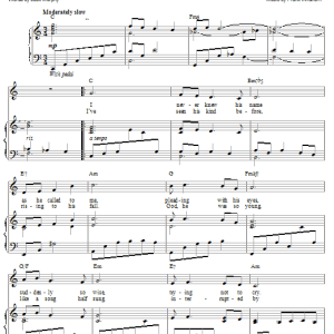 Frank Wildhorn I Never Knew His Name Musik Noten - Piano, Vocal & Guitar Chords - 20857-0