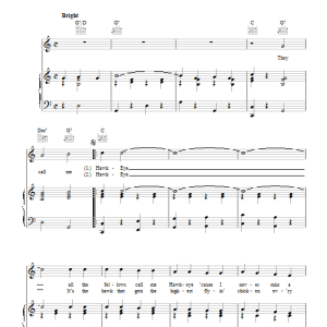 Frankie Laine Hawk-Eye Musik Noten - Piano, Vocal & Guitar Chords - 42549-0