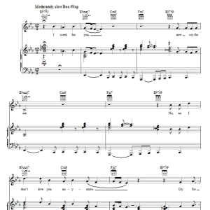 Frankie Valli Cry For Me Musik Noten - Piano, Vocal & Guitar Chords - 54714-0