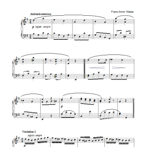 Franz Anton Weber Andante Con Variazioni Musik Noten - Piano Solo - 104494-0