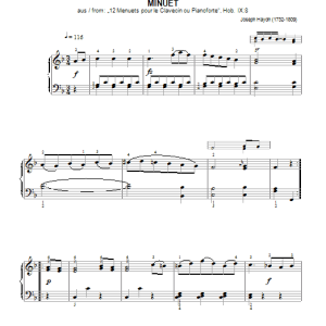 Franz Joseph Haydn Minuet, From 12 Menuets Pour Le Clavecin Ou Pianoforte Musik Noten - Piano Solo - 46215-0