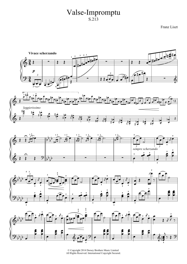Franz Liszt Valse-Impromptu Musik Noten - Piano Solo - 119503-0
