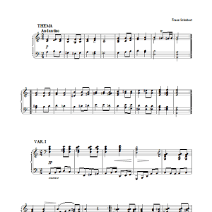 Franz Schubert Huttenbrenner Variations Musik Noten - Piano Solo - 26599-0