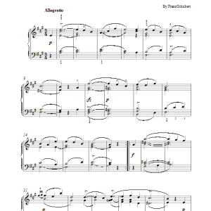 Franz Schubert Menuett In A Musik Noten - Piano Solo - 17158-0