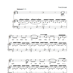 Franz Schubert Wohin Musik Noten - Piano, Vocal & Guitar Chords - 34090-0