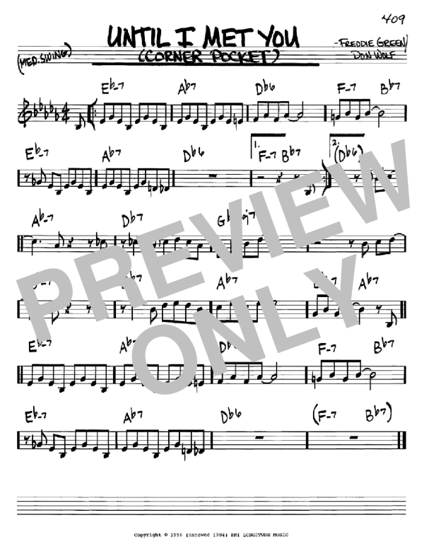 Freddie Green Until I Met You Musik Noten - Real Book – Melody & Chords – C Instruments - 60091-0