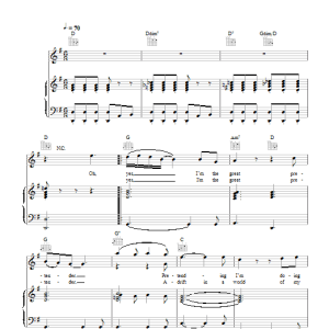 Freddie Mercury The Great Pretender Musik Noten - Piano, Vocal & Guitar Chords - 22454-0