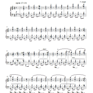 Frederic Chopin Etude In A Minor, Op. 25, No. 4 Musik Noten - Piano Solo - 24390-0
