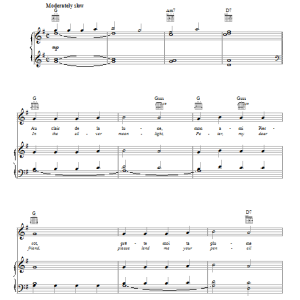 French Folksong Au Clair De La Lune Musik Noten - Piano, Vocal & Guitar Chords - 59029-0