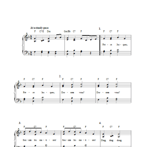 French Traditional Frere Jacques (Are You Sleeping?) Musik Noten - Easy Piano - 43960-0