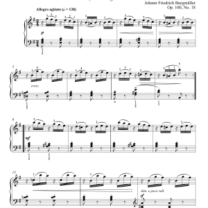 Friedrich Burgmuller Inquietude, Op. 100, No. 18 Musik Noten - Piano Solo - 52813-0