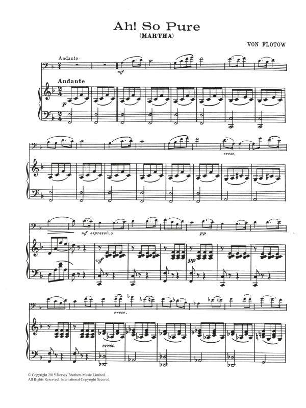Friedrich von Flotow Ah! So Pure Musik Noten - Cello Solo - 120708-0