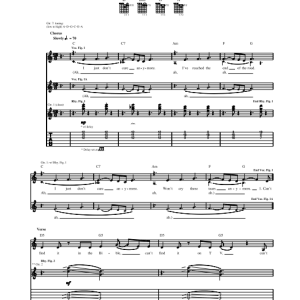 Garbage Can't Cry These Tears Musik Noten - Guitar Tab - 69300-0