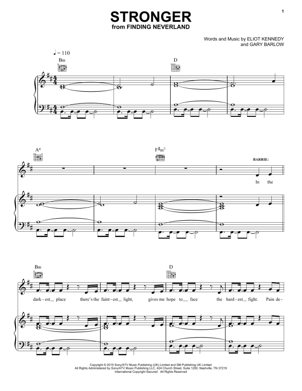 Gary Barlow & Eliot Kennedy Stronger Musik Noten - Easy Piano - 175477-0