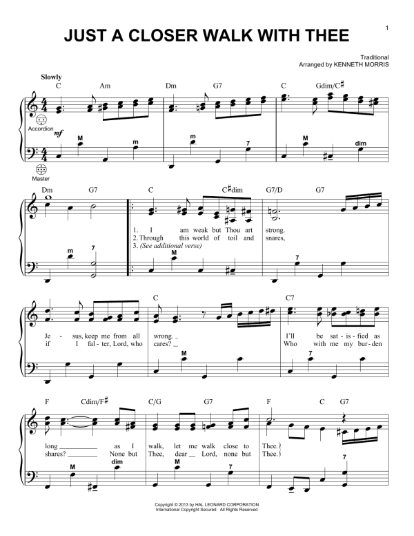 Gary Meisner Just A Closer Walk With Thee Musik Noten - Accordion - 98483-0