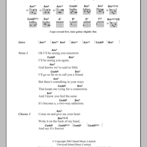 Gemma Hayes Back Of My Hand Musik Noten - Guitar Chords/Lyrics - 101036-0
