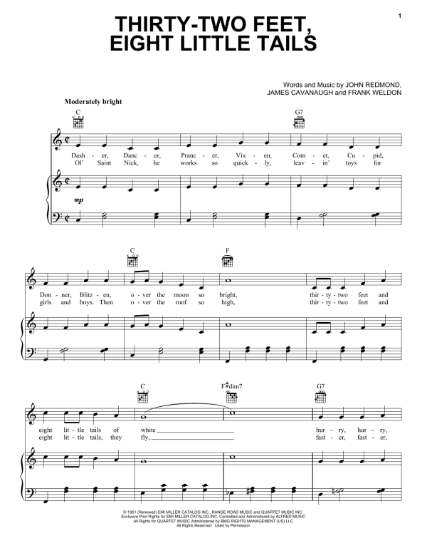 Gene Autry Thirty-Two Feet, Eight Little Tails Musik Noten - Piano, Vocal & Guitar Chords - 155664-0