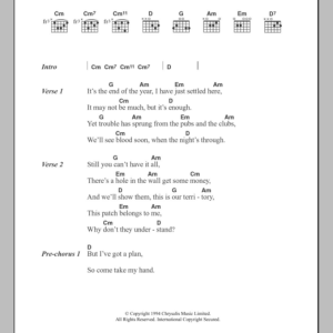 Gene Sleep Well Tonight Musik Noten - Guitar Chords/Lyrics - 107748-0