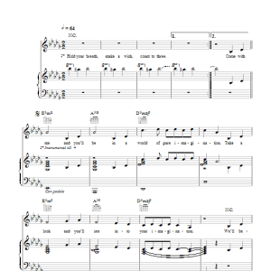 Gene Wilder Pure Imagination Musik Noten - Piano, Vocal & Guitar Chords - 101672-0