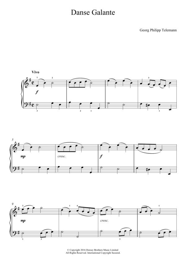 Georg Philipp Telemann Danse Galante Musik Noten - Easy Piano - 123642-0