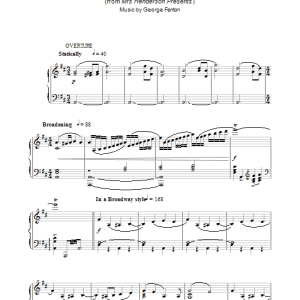 George Fenton Overture/Bored With Widowhood/Persuading Tommy (from Mrs Henderson Presents) Musik Noten - Piano Solo - 37413-0