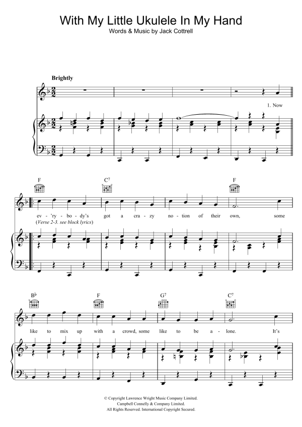 George Formby With My Little Ukulele In My Hand Musik Noten - Piano, Vocal & Guitar Chords - 120389-0