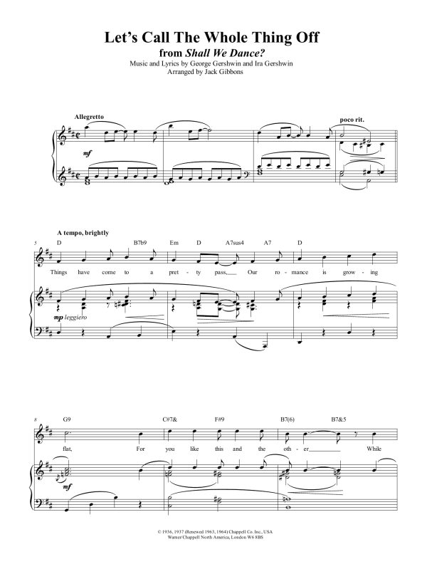 George Gershwin Let's Call The Whole Thing Off Musik Noten - Easy Piano - 157568-0