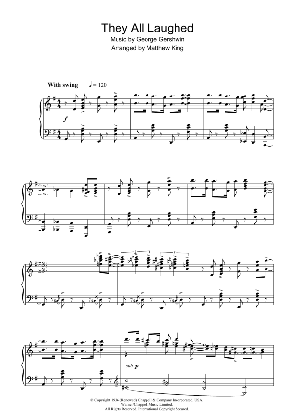 George Gershwin They All Laughed Musik Noten - Easy Piano - 157558-0