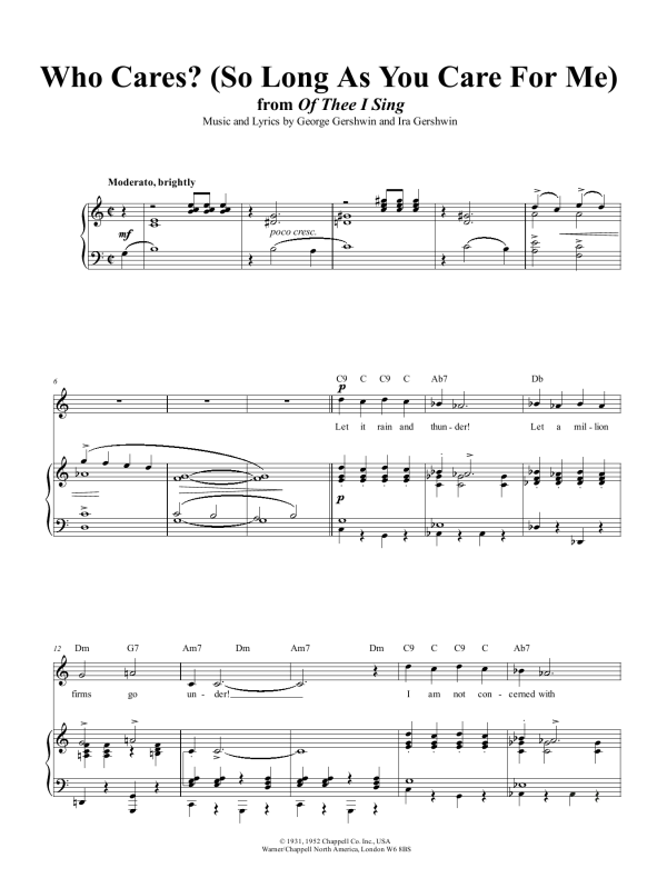 George Gershwin Who Cares? (So Long As You Care For Me) Musik Noten - Easy Piano - 157564-0