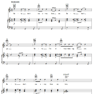 George Harrison Baby Don't Run Away Musik Noten - Piano, Vocal & Guitar Chords - 51598-0