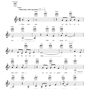 George & Ira Gershwin Summertime Musik Noten - Ukulele - 160325-0